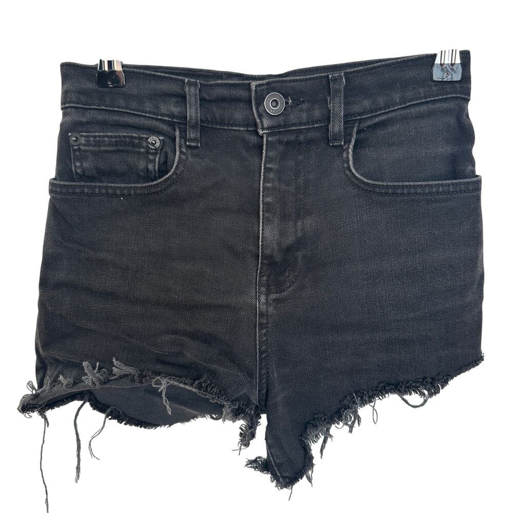 Proenza Schouler Womens Black Denim Cut-Off High Rise Jean Shorts, Size 26, EUC
